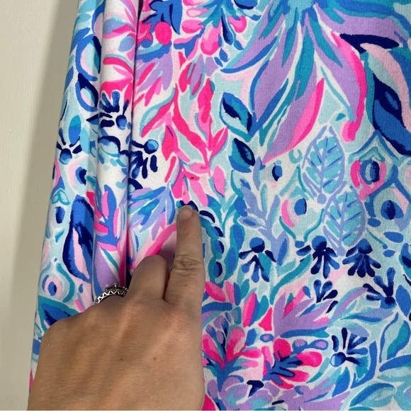 Lilly Pulitzer Skipper Cropped Popover In Zanzibar Blue Party Princess L - Picture 6 of 8